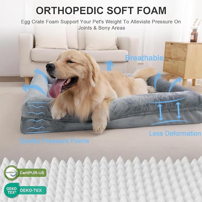 Cozy Washable Pet Bed: Fluffy, Plush Lounger & Soft Mattress for Small or Large Pets - Indoor, Portable Sleeping Mat for Ultimate Comfort (Large)