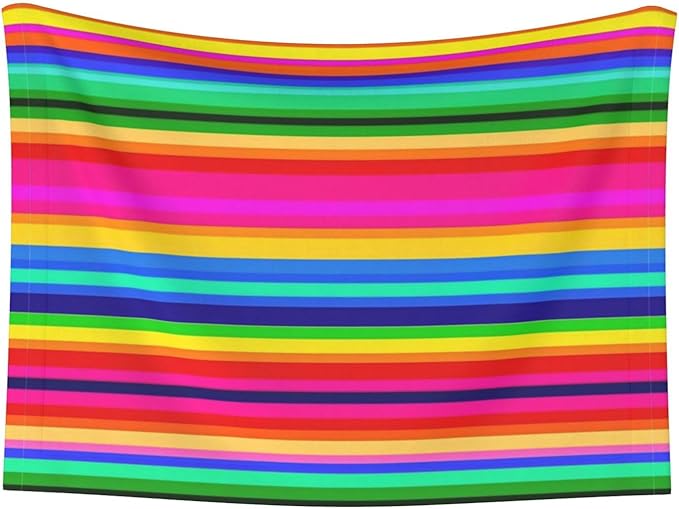 Reversible Dog Blanket for Beds Couches, Novel Colorful Mexican Blanket Stripes, Double Sided Cat Blanket with Textured Dot Feel and Smooth Feel for Seasonal Comfort All Year