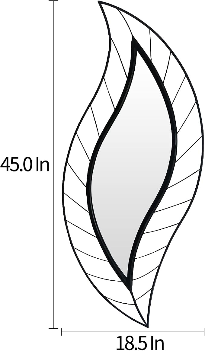 ironsmithn Decorative Wall Mirror, Leaf Teardrop Mirror