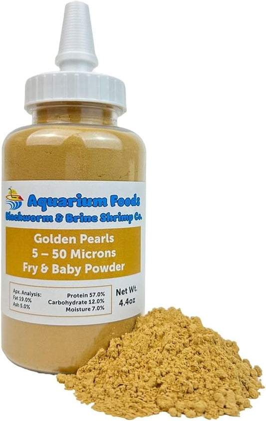 Aquatic Foods Inc. Golden Pearls 5-50 Microns for Tropical Fish Fry and Babies, Corals, Anemones, Reef Tanks…4.4oz Squeeze Bottle