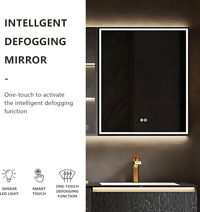 88" Double Bathroom Sink Vanity, Modern Bathroom Vanity Includes LED Smart Defogging Mirror Cabinet & Semi-Open Storage & Ceramic Basin, Floating Bathroom Cabinet with Sensor Light (Dark Brown)