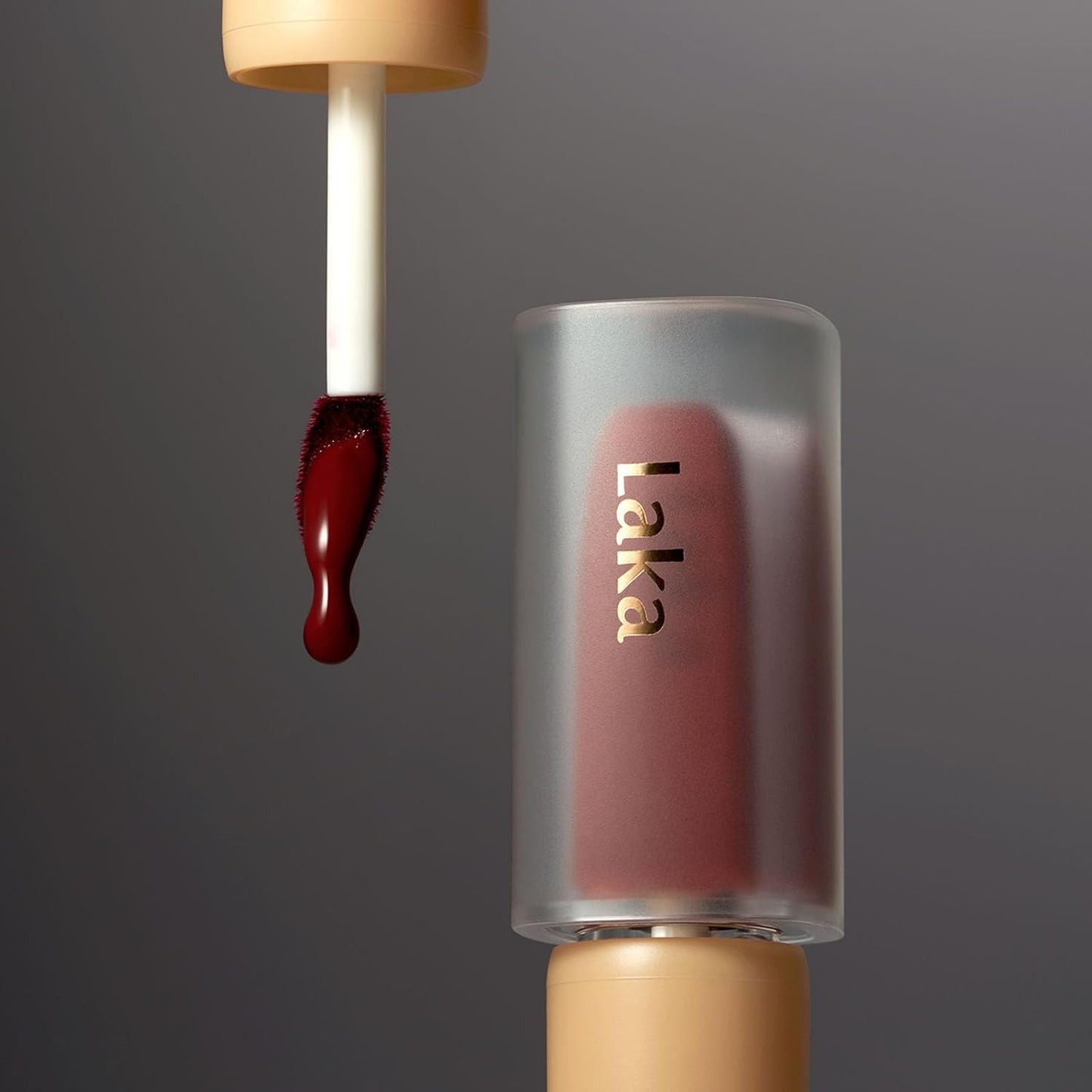Laka Fruity Glam Tint, 4.5g/0.15 oz., Glowing Lip Stain with Wide Color Spectrum, Hydrating & Lightweight Texture, Long-Lasting Bold Stain, Non-Sticky, Vegan, K-Beauty (#110 Soda)