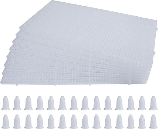 ALEGI Plastic Grid Divider Tray Egg Crate Louvre Aquarium Fish Tank Bottom Isolation with Bracket (8pcs)