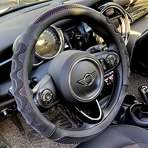 PINCTROT Large Size Steering Wheel Cover Great Grip with 3D Honeycomb Anti-Slip Design, 15.5-15.75 Inch (Purple) - color: 5.Purple, size: Large Size[15 1/2''-15 3/4'']