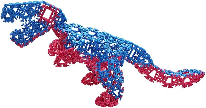 That Hinge Toy 150 Piece Age 7+ STEM Kids Building Toy - Dinosaurs + More | Red + Blue Creative Sensory Construction Tiles - Open Ended Play Gift Boys + Girls - Classroom Homeschool Manipulatives