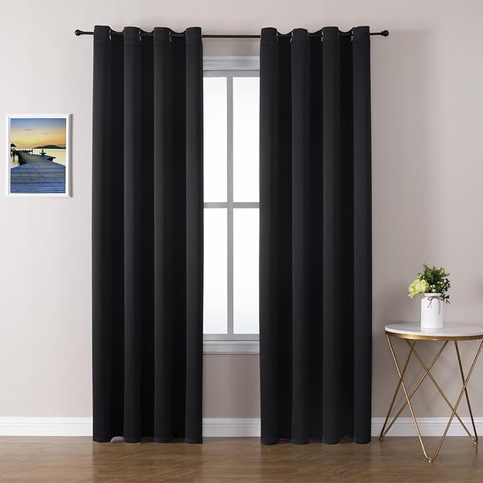 ChrisDowa Blackout Curtains 120 Inches Long 2 Panels Set