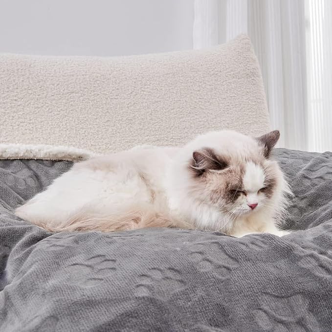 Waterproof Dog Blanket, 60" x 40" Washable Sherpa Fleece Cat Blanket,Pet Puppy Blanket Sofa Bed Furniture Protector,Reversible Soft Plush Blanket for Medium Large Dog