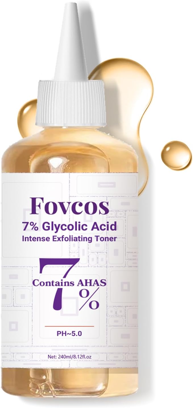 7% Glycolic Acid Exfoliating Toner, Exfoliating Skin Care Facial Toner, Improves Texture, Reduces Breakouts Pores and Fine Lines, Suitable for All Skin Types