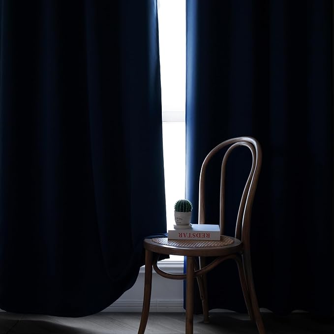 IGEMAEVE Blackout Curtains 84 Inch Length 2 Panels Set, Grommet Energy Saving