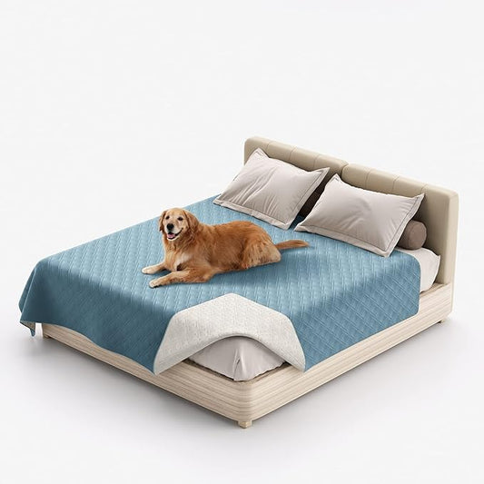 Waterproof Dog Bed Covers for Couch Protection, Water-Resistant Soft Dog Pet Blanket Anti-Slip Dog Blanket for Bed, for Furniture Bed Couch Sofa (Gray Blue,30x70inch)