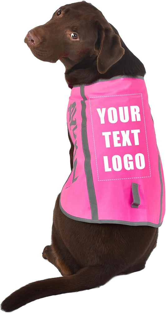 Customised Pink Reflective Dog Vest for Medium Breeds,High Visibility Dog Safety Vest Harness with Removable Bell Keep Safe from Hunting, Training & Cars Accidents