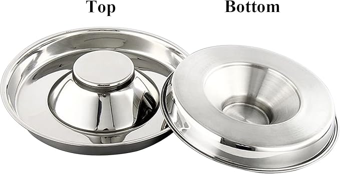 Stainless Steel Pet Bowl for Puppy and Cat, Dog Food and Water Feeding Bowl, Puppies and Kittens Weaning Bowls, Multiple Dogs and Cats Eat and Drink Together (1PC, L)