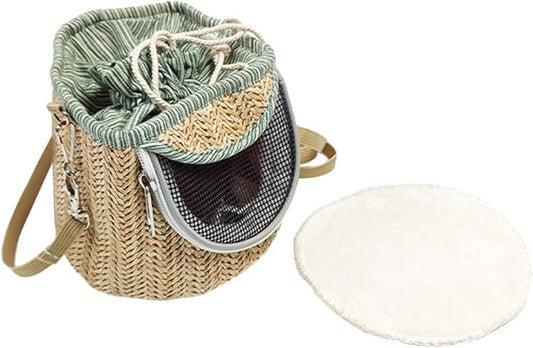 Bird Carrier Bag Shoulder Bag Cage Portable Cage Travel Bag Outdoor Parrot Bag Crossbody for Parakeets Small Birds Lovebirds, Light Green