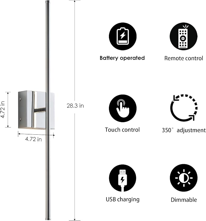 KARTOOSH Battery Operated Wall Sconces