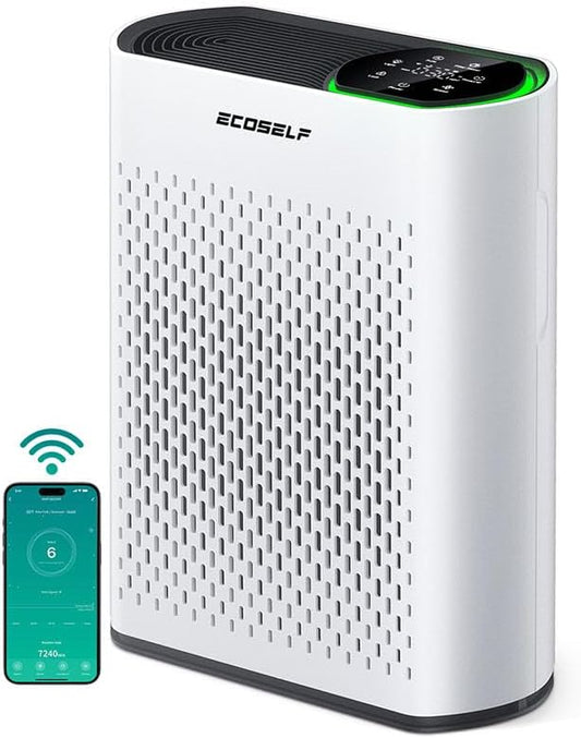 Air Purifiers for Home Air Purifier Up to 2400 Ft² with Smart WiFi Air Quality Monitor Sleep Mode, Air Purifier for Bedroom Large Room Office Living Room HAP602WF