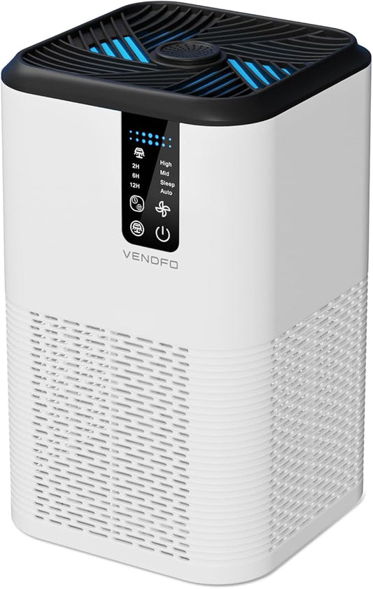 Air Purifier for Home Large Room Up to 1750ft²,3-in-1 Filter with Sleep Mode,Air Purifier with Aromatherapy Diffuser for Office,Living Room,Bedroom,Remove Smoke Odor,Home Pets,White Black