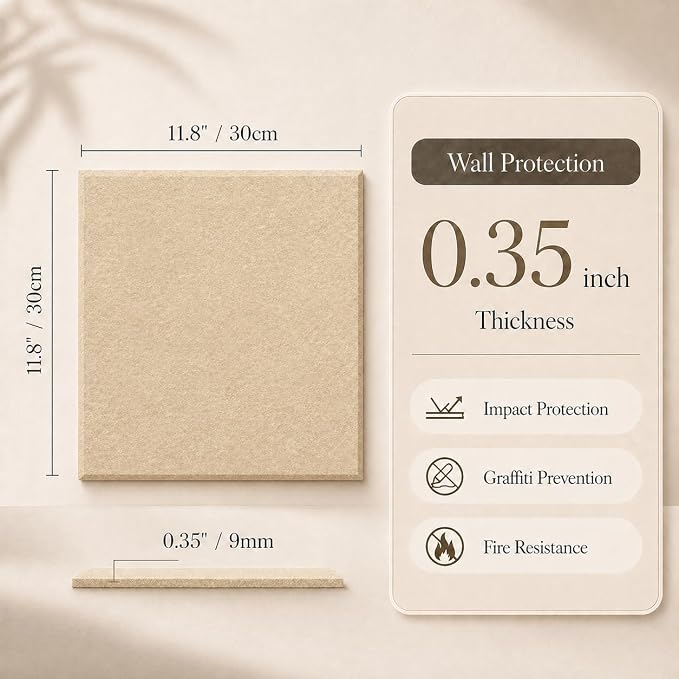 Large Cork Boards for Walls – 36" x 24" Self Adhesive Felt Wall Tiles