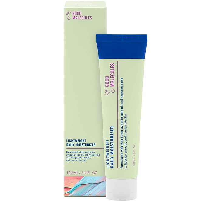 Good Molecules Lightweight Daily Moisturizer - Non-Greasy Face Moisturizer with Shea Butter and Hyaluronic Acid for Deep Hydration - Face Lotion, Skin Care for Face
