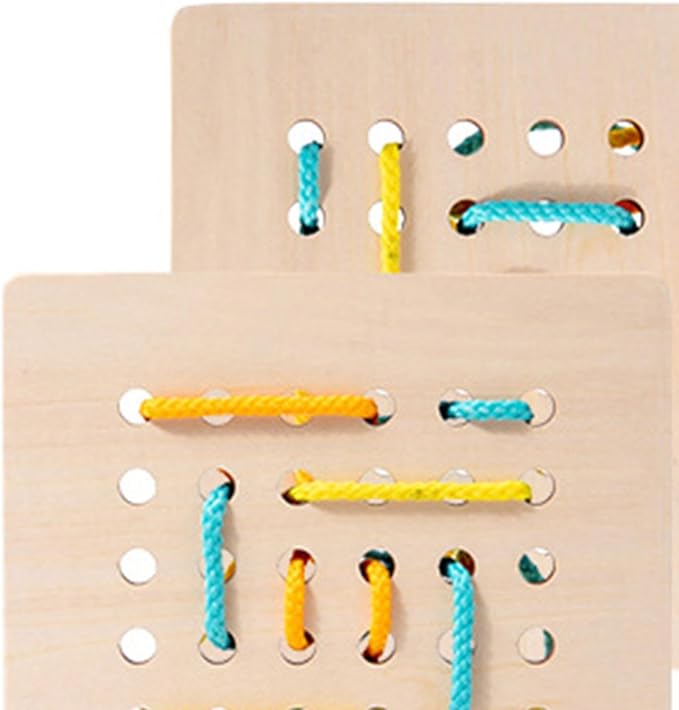 Wooden Threading Toy Kids Valentines Day Gifts Wooden Lacing Cards for