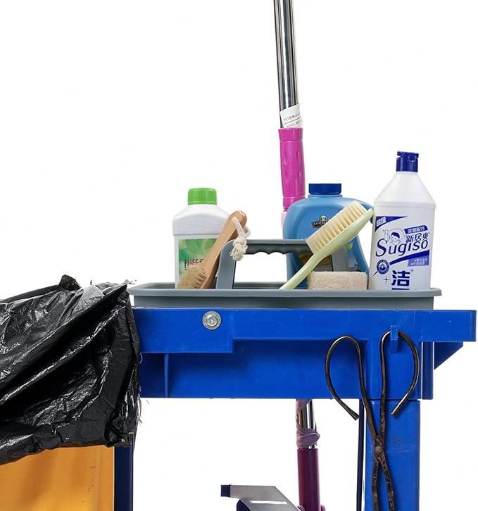 Teyyvn 4 Pack Carry Caddy, Plastic Cleaning Caddy with Handle, Gray