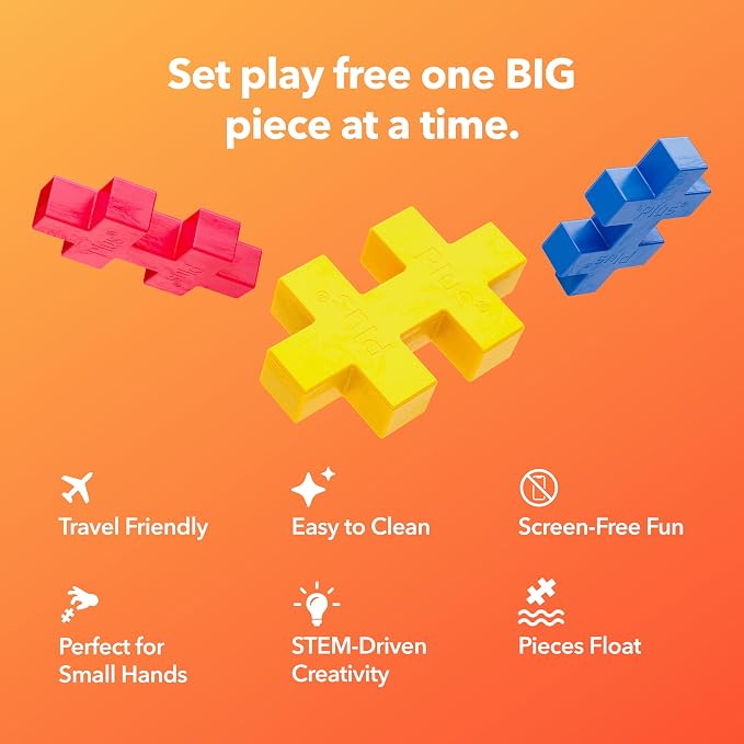 PLUS PLUS Big Bunny Tube - 15 Piece Large Building Blocks for Toddlers | Quiet Stem Toys for Toddlers, Gifts for Boys & Girls, Easter Basket Stuffers for Kids, Spring Sensory Bin