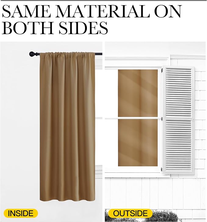 NICETOWN Blackout Curtains for Living Curtains, 52 by 63 Inch, Window Treatment