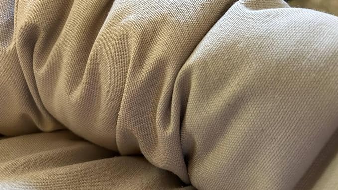 Organic Cotton Canvas Dog Bed: Removable Cover, Natural Fill - Made in USA (Gray, Small 24" x 7" inches)