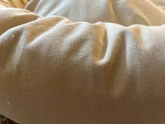Organic Cotton Canvas Dog Bed: Removable Cover, Natural Fill - Made in USA (Natural, Medium 28" x 8" inches)
