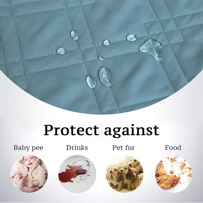 Waterproof Dog Bed Covers for Couch Protection, Water-Resistant Soft Dog Pet Blanket Anti-Slip Dog Blanket for Bed, for Furniture Bed Couch Sofa (Gray Blue,96x82inch)
