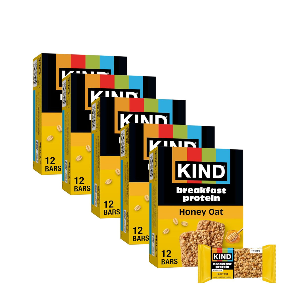 KIND Breakfast Protein Bars, Dark Chocolate Cocoa, Gluten Free, Low Sodium, Healthy Snacks, 8g Protein, 30 Count (30 Packs of 2 Bars)