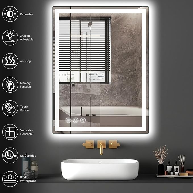 24"x 36" LED Bathroom Mirror