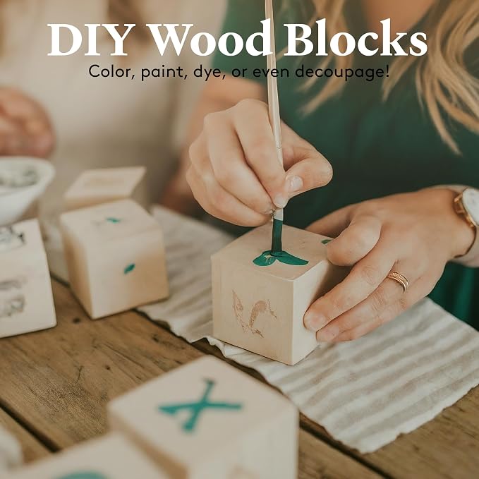 DIY Wooden Cubes 1/4-inch, Pack of 100 Small Blank Wooden Blocks, Unfinished Wood Blocks for Crafts, STEM, Dice, and Building Blocks for Stacking, by Woodpeckers