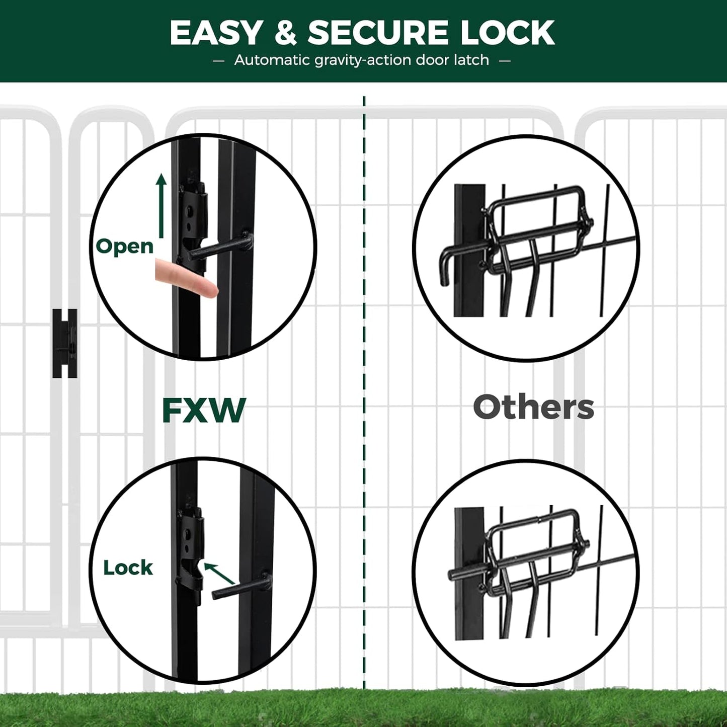 FXW Rollick Unleashed Dog Playpen for Indoor, Yard, RV Camping, 45 inch 16 Panels for Large Dogs│Patented