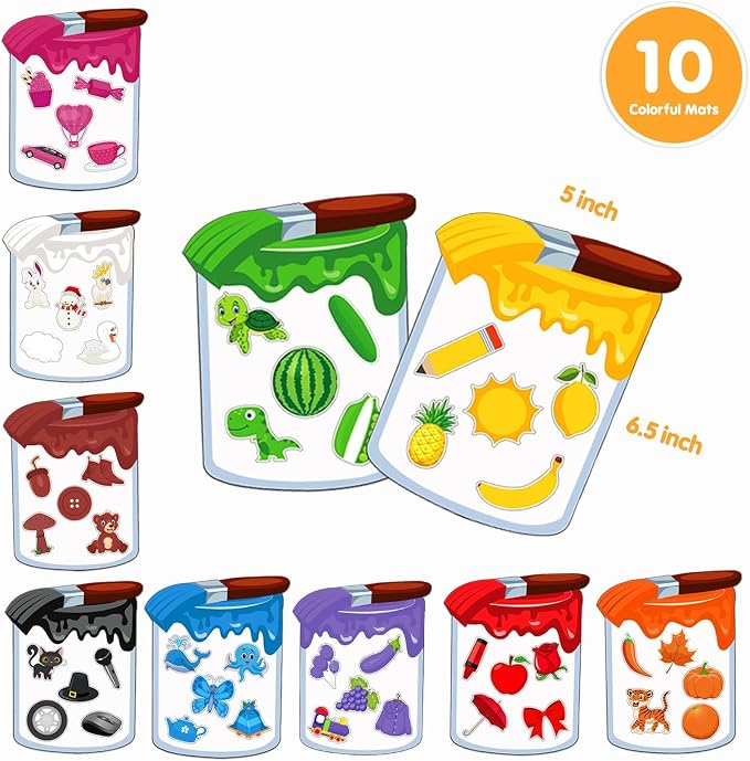 EAMAY Magnetic Color Sorting Set for Kids, Fridge Magnets for Toddlers 1-3, Preschool Circle Time Learning Center Activities, Matching Games Use on The Whiteboard