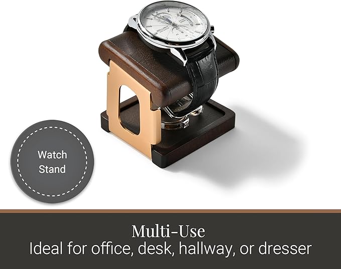 Luxury Acacia Wood Watch Stand & Tray Organizer – Premium Handmade Display for Watches, Rings & Accessories – Modern Minimalist Design, Gift-Ready for Desk or Dresser
