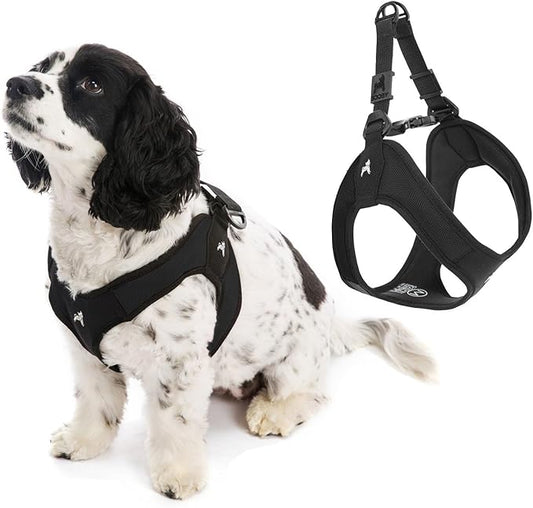 Gooby Escape Free Easy Fit Harness - Black, X-Small No Pull Step-in Patented Small Dog with Quick Release Buckle Perfect On The Go for Dogs or Medium (04602-BLK-XS)