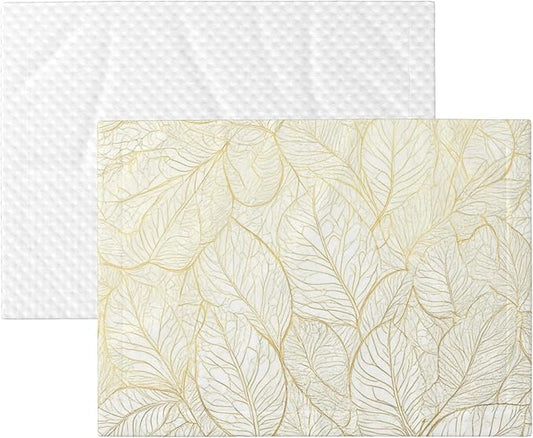 Waterproof Dog Blanket Soft Pet Blanket for Puppy Cat, Fleece Cat Throw Blankets for Furniture Bed Couch Sofa Reversible - Elegant Gold Leaf Pattern