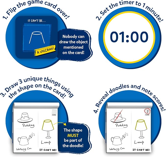 Skillmatics Card & Board Game – It Can't Be, Hilarious Drawing Game | Fast-paced Fun for Families, Parties, Game Nights, Race to Doodle, Gift for Kids, Teens, Adults Ages 7, 8, 9, 10 & Up