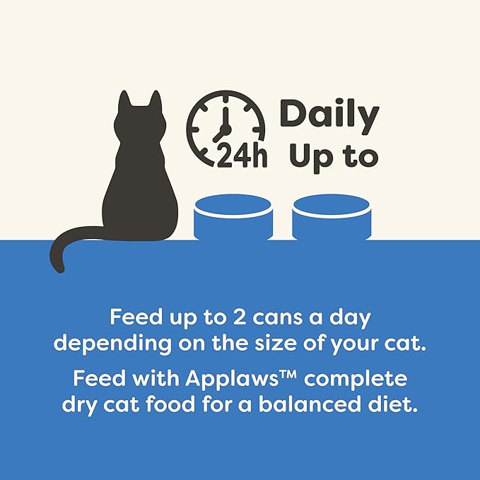 Applaws Natural Wet Cat Food in Broth, Limited Ingredient Canned Wet Cat Food, No Additives, Made with Natural Ingredients, Tuna Fillet & Crab in Broth (24 x 2.47oz Cans)