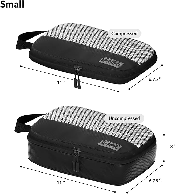 4pc Small Compression Packing Cubes for Suitcases - Carry-on Organizer Cubes - Luggage Packing Compression Bags for Travel