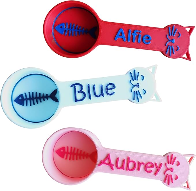 Personalized Cat Food Scoop, Cat Food Measuring Cup with Name, Kibble Scoop (2 oz - 1/4 cup)