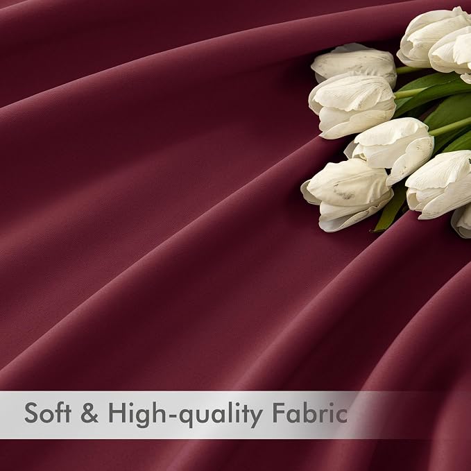 MIULEE Christmas Wine Red Back Tab Blackout Curtains 102 Inch Long 2 Panels Set