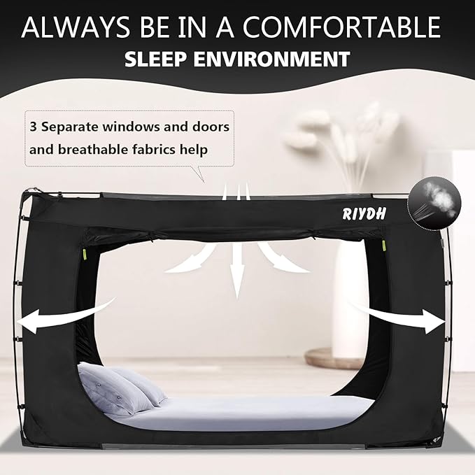 Bed Tent Bed Canopy Twin XL Size Tents for Adult and Kids- Original Design Portable Dream Tent Indoor Sleeping Tents 80% Blackout with 3 Doors Breathable Big Space Tents
