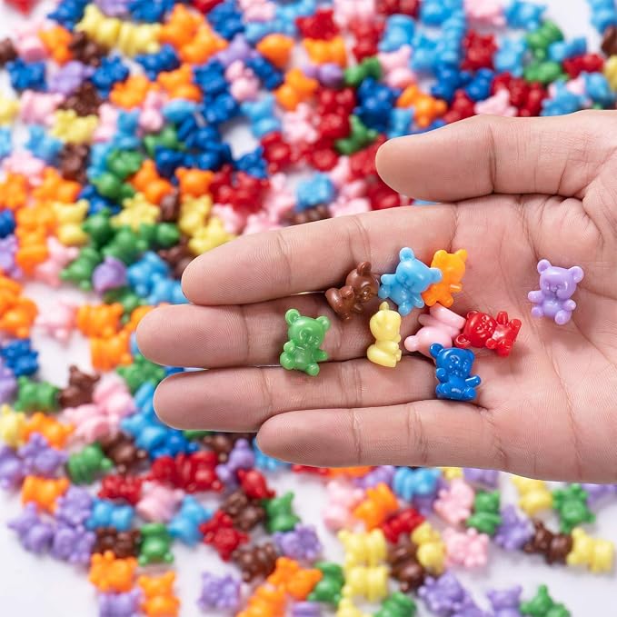 XINHUIDALSQ 90 Pieces Colored Counting Bears 0.62 Inch Rainbow Counting Bears Set 9 Colors Mini Plastic Bear Math Manipulatives for Toddlers Suitable for Ages 3+ Kids