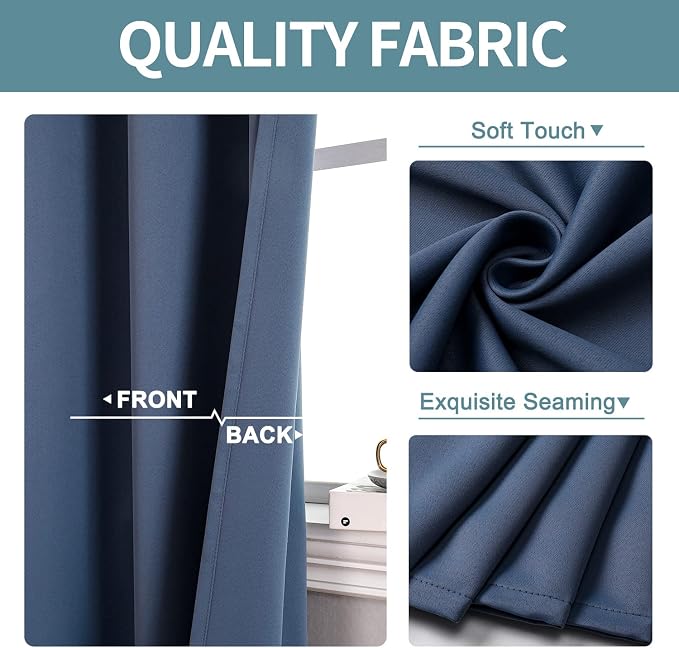 ChrisDowa Blackout Curtains 120 Inches Long 2 Panels Set