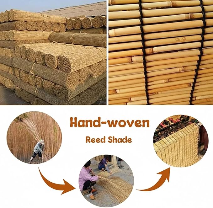 Bamboo Roman Shades for Windows 27 inch 30 inch 34 inch 46 inch Cordless Bamboo