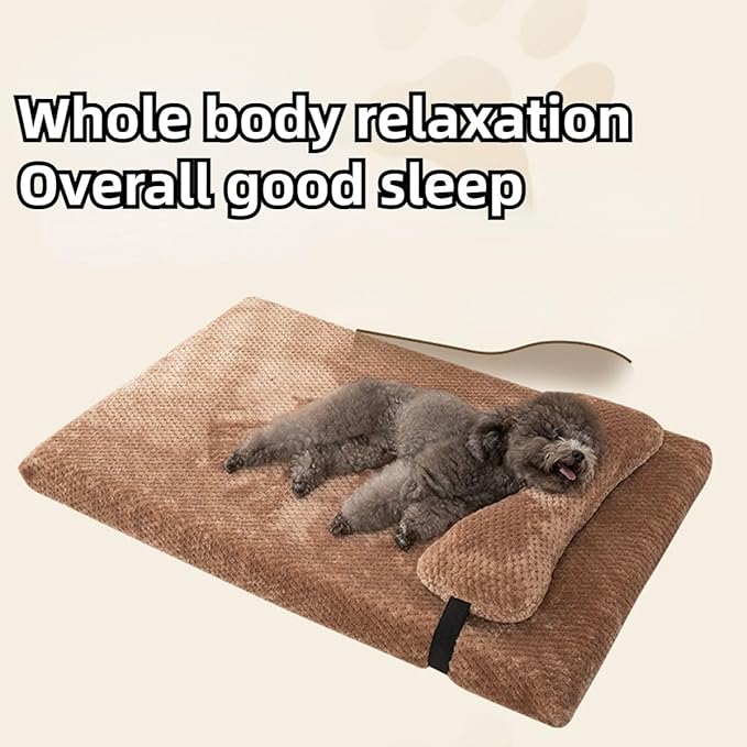 Dog Bed for Small Medium Large Dogs, Dog Mattress with Removable Pillow for Crate Kennel, Sofa Dog Bed, Super Soft Pet Bed for Dogs and Cats, Pet Beds & Furniture (Light Grey,Small)