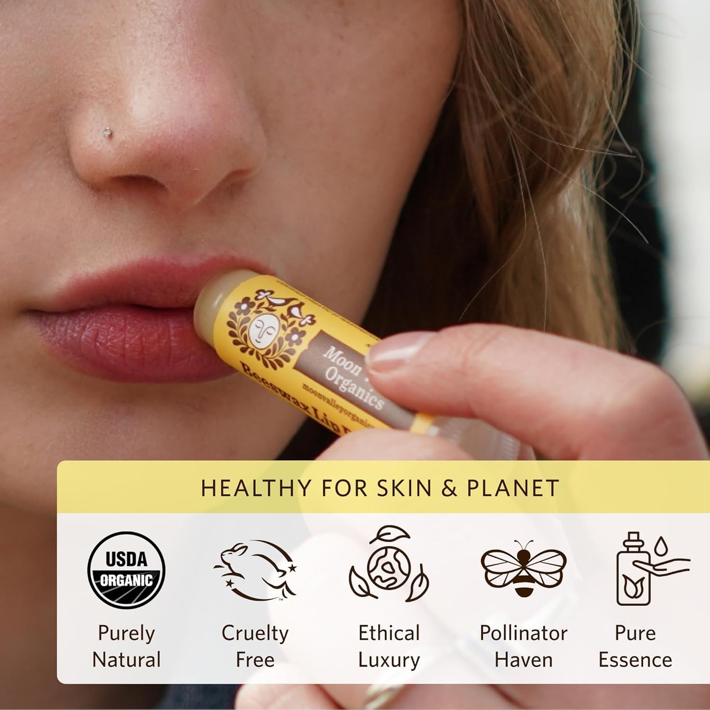 Moon Valley Organics Beeswax Lip Balm for Moisturizing Lips and Cuticles (VELVETY VANILLA, 1-Pack)
