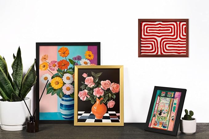 16 PCS Framed Eclectic Wall Art Decor, Mid Century Modern Maximalist Home