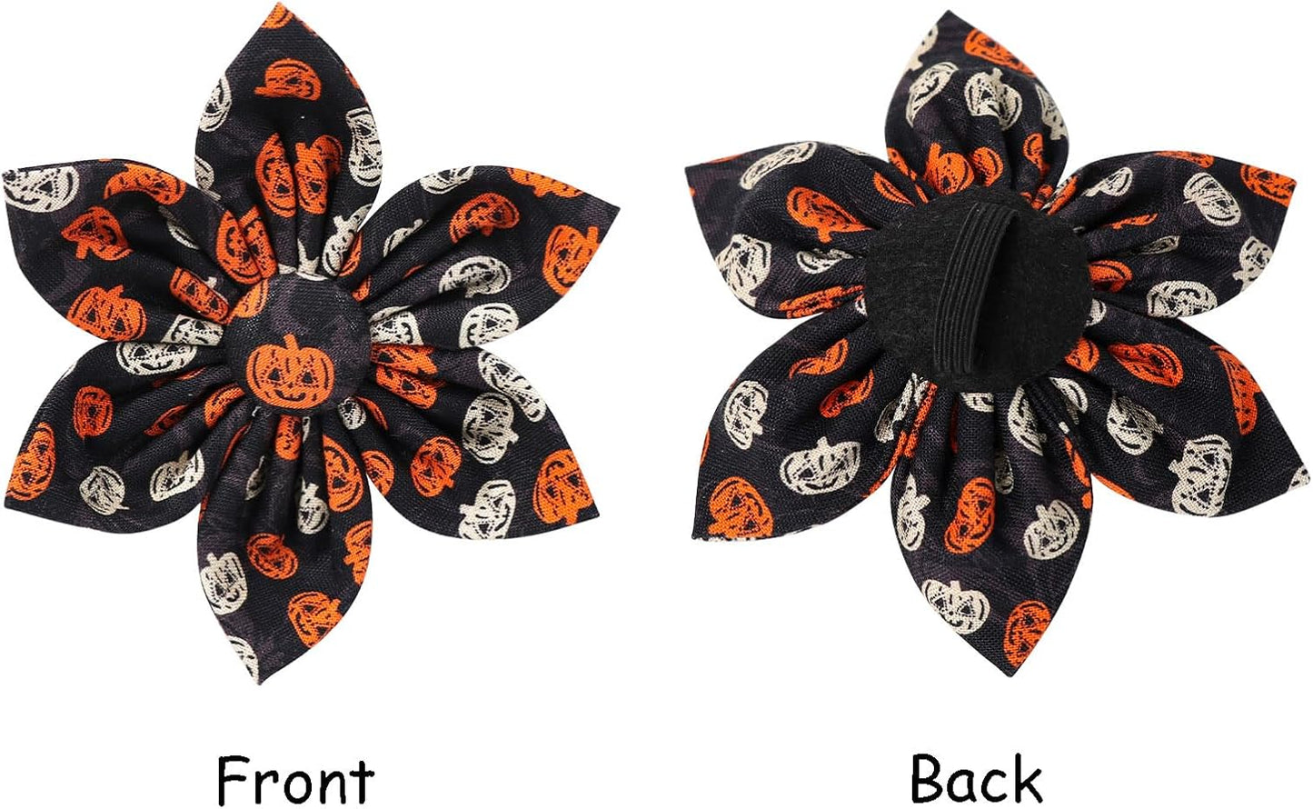 Lionet Paws Dog Collar with Flower - Cute Cotton Adjustable Flower Dog Collar with Metal Buckle for Large Dog Girl Gift, L, Neck 16-24in